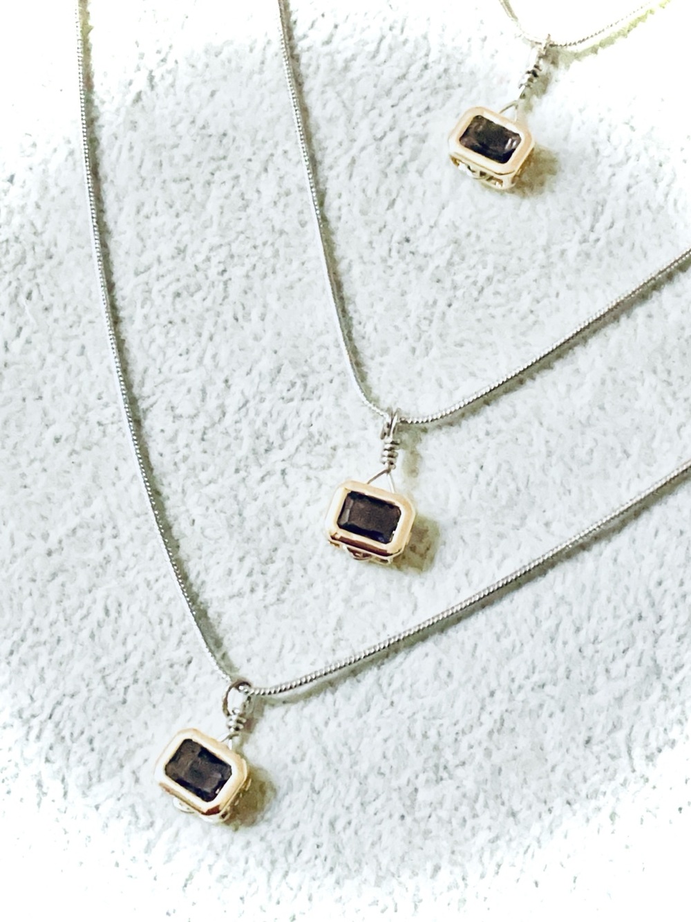 Gold-Edged with Amethyst colored Stone Pendant Necklace - Women Jewelry